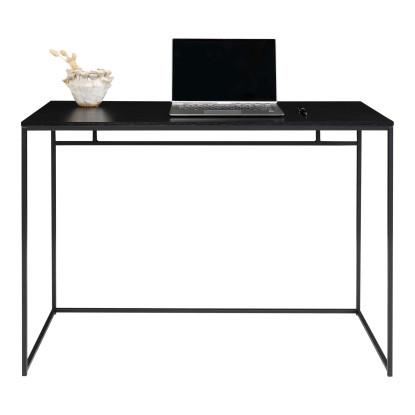 Skrivebord med sort ramme og sort bordplade 100x45x75 cm