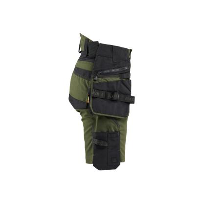 Blåkläder 7175 striker dame håndværker shorts stretch, skovgrøn/sort