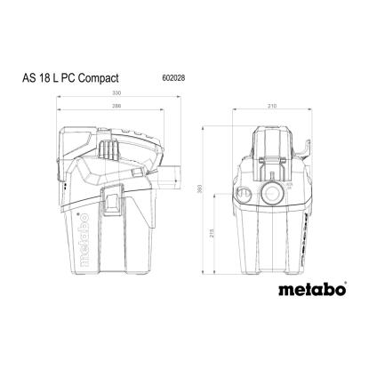 Metabo AS 18 L PC Compact støvsuger, 18V, uden batteri og lader