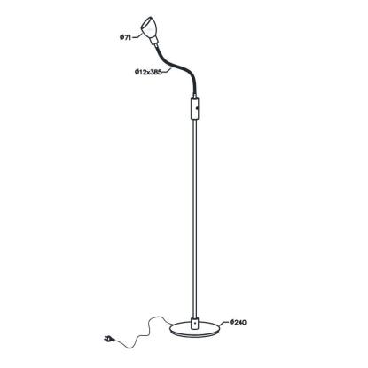 Herstal Cut gulvlampe, G9, sort/opal