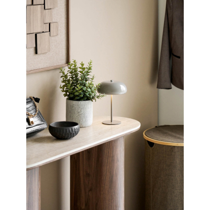 Margate LED bordlampe, genopladelig, H23 cm, taupe