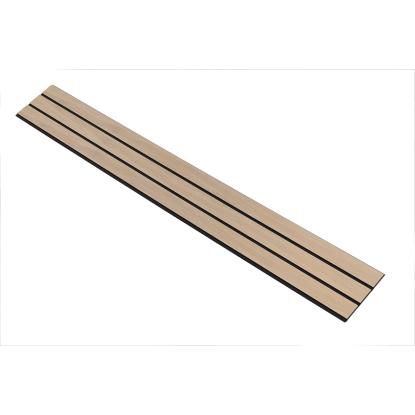 I-Wood Medio+ 3-lamel akustikpanel, ubehandlet natur, sort filt og sort kerne, egefiner, 17 x 300 mm