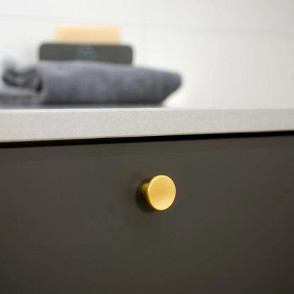 Beslag Design Como knop, Ø26 mm, børstet messing