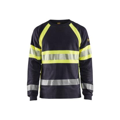 Blåkläder 3484 multinorm t-shirt lang ærme inherent, marineblå/hi-vis gul