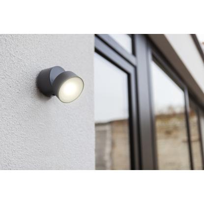 LUTEC TRUMPET udendørs LED væglampe, 600 lm, IP54, mørk grå