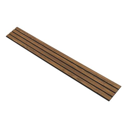 I-Wood Basic 4-lamel akustikpanel, klar olieret, sort filt og sort kerne, valnøddefiner, 17 x 300 mm 