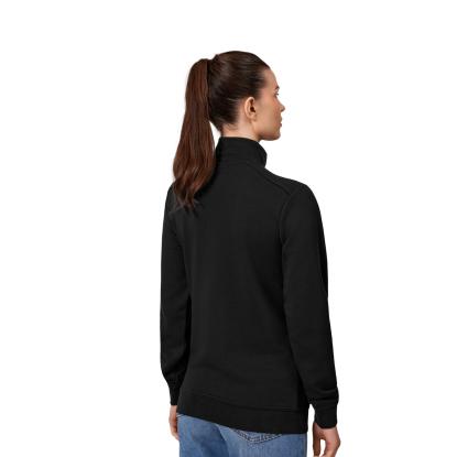 ID PRO Wear CARE 0385 sweatshirt med kort lynlås, ubørstet, dame, sort
