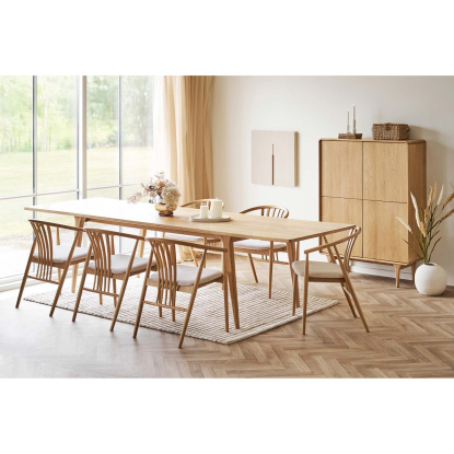 Darwin spisebord med to tillægsplader, egefiner, 100 x 240-340 cm