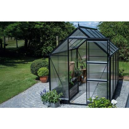 Halls Icon 6 drivhus 4,9 m², sort, 4 mm poly