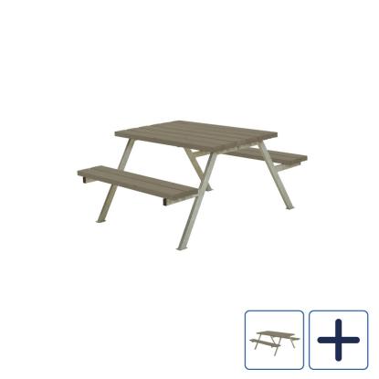 PLUS Alpha bord/bænkesæt, gråbrun/nåletræ