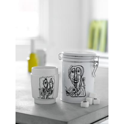 Steel-Function kunstkop nr. 5, porcelæn, sort/hvid - 250 ml