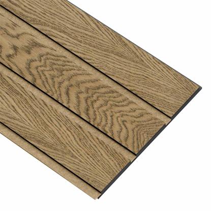 I-Wood Medio+ 3-lamel akustikpanel, mørkebrun olieret, brun filt og sort kerne, egefiner, 17 x 300 mm