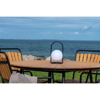 Spisebordsstol, teak med sort stel