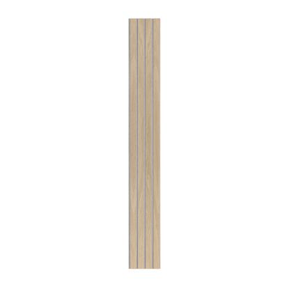 I-Wood Basic 4-lamel akustikpanel, hvid olieret, grå filt og lys kerne, egefiner, 16 x 300 mm 