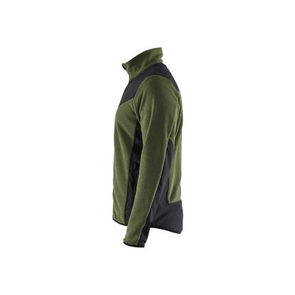 Blåkläder 5942 strikket jakke med softshell, efterårsgrøn/sort