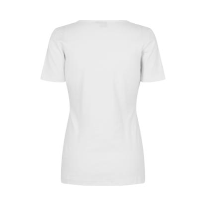 ID 0506 Interlock T-shirt med v-hals, dame, hvid