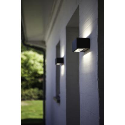LUTEC GEMINI udendørs LED væglampe, up/down, H10,3 cm, IP54, 3000K, sort