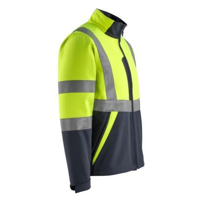 MASCOT SAFE LIGHT Kiama softshell jakke, hi-vis gul/mørk marine
