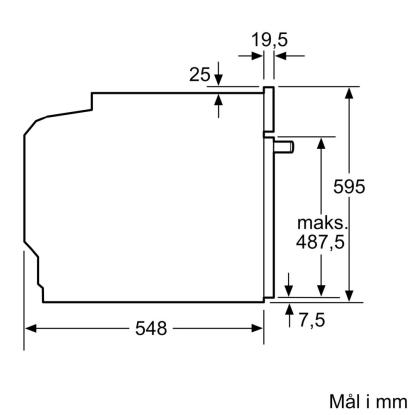 Bosch HBA530BB0S ovn til indbygning, 71 liter