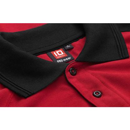 ID PRO Wear 0322 poloshirt med kontrast, rød