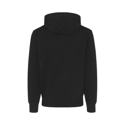 ID 0630 sweat cardigan med hætte, bonded, sort