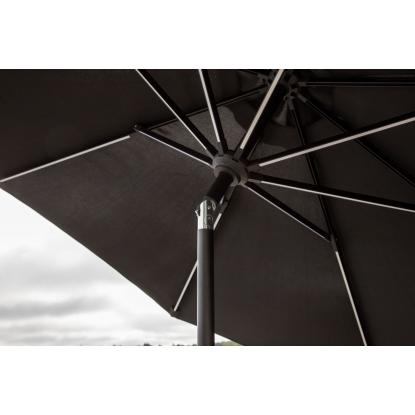 Venture Design Sabal parasol med LED, sort, Ø270 cm