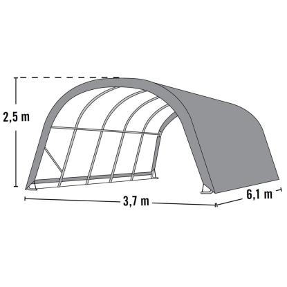ShelterLogic Run-in-Shed græsningstelt, polyethylen/stål, grøn - 22,57 m²