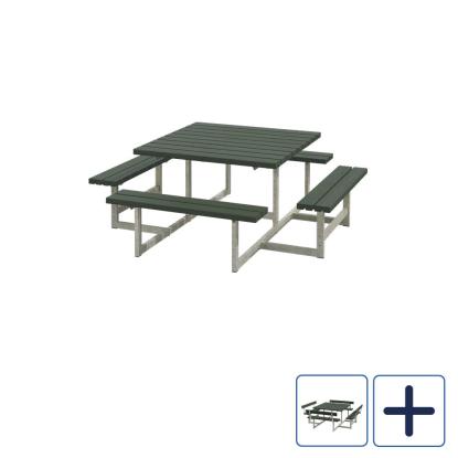 PLUS Picnic bord/bænkesæt, grøn/nåletræ