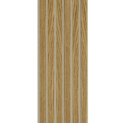 I-Wood Medio+ Original akustikpanel, brun olieret, beige filt og lys kerne, egefiner, 16 x 300 mm
