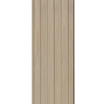I-Wood Medio+ Original akustikpanel, hvid olieret, beige filt og sort kerne, egefiner, 17 x 300 mm