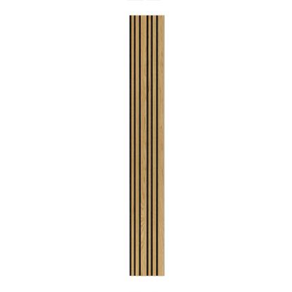 I-Wood Medio+ Mixed akustikpanel, klar olieret, sort filt og lys kerne, egefiner, 16 x 300 mm