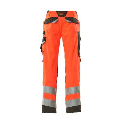 MASCOT SAFE SUPREME Kendal arbejdsbukser med knælommer, hi-vis rød/mørk antracit