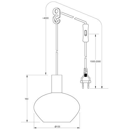 Aneta Bell pendel, Ø15 cm, hvid/sort