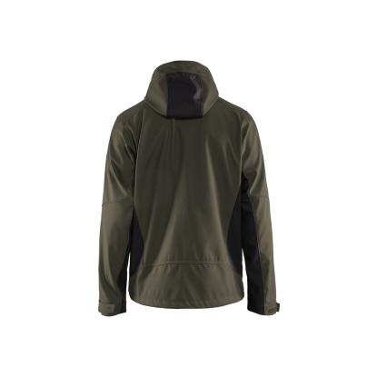 Blåkläder 4753 softshell jakke med hætte, olivengrøn/sort