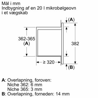 Bosch BFL623MS3 mikroovn til indbygning, 20 liter