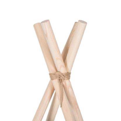 Tipi Wigwam telt med to puder, zigzag mønster, beige/sort