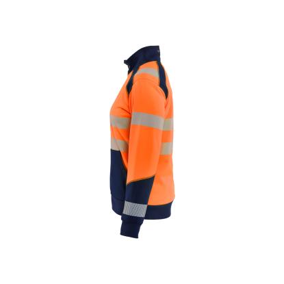 Blåkläder 3508 dame high vis sweatshirt full-zip, hi-vis orange/marineblå