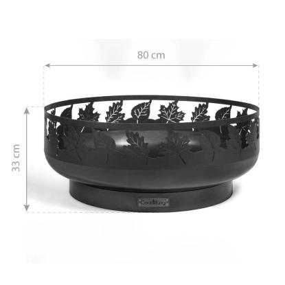 Cook King Toronto bålsted med bladmønster, stål, sort, Ø80 cm