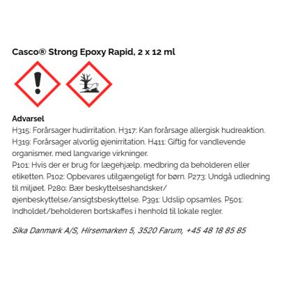 Casco Strong Epoxy Rapid, resin + hærder komponent - 2 x 12 ml