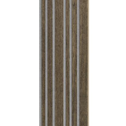 I-Wood Medio+ Mixed akustikpanel, sort olieret, grå filt og lys kerne, egefiner, 16 x 300 mm