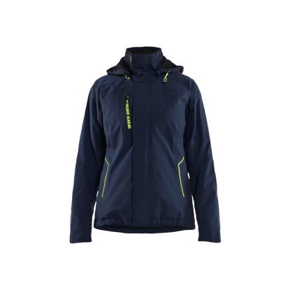 Blåkläder 4408 dame letforet vinterjakke 4-vejs stretch, mørk marineblå/hi-vis gul