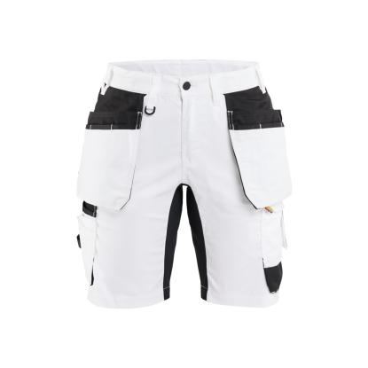 Blåkläder 7233 dame shorts med stretch, hvid/sort
