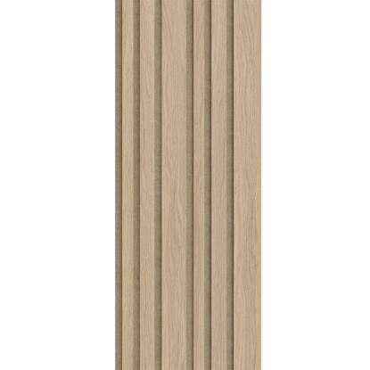 I-Wood Basic Mixed akustikpanel, hvid olieret, brun filt og lys kerne, egefiner, 16 x 300 mm 