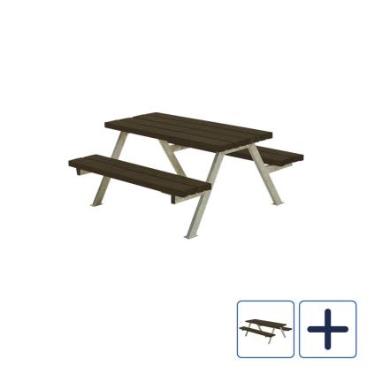 PLUS Alpha Junior bord/bænkesæt, sort/nåletræ