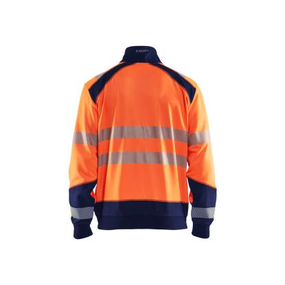 Blåkläder 3556 high vis sweatshirt half zip, hi-vis orange/marineblå