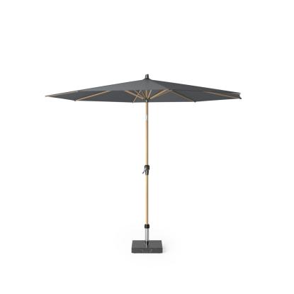 Platinum Sun & Shade Riva parasol, teak look/antracitgrå, Ø300 cm