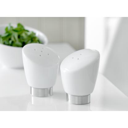 Steel-Function salt og peber strøsæt, porcelæn