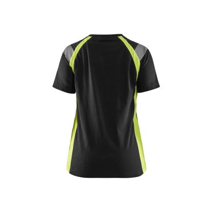 Blåkläder 3402 dame t-shirt, sort/hi-vis gul