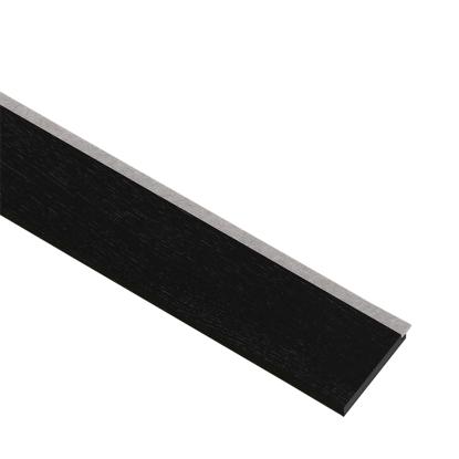 I-Wood afslutningsliste til 3-lamel akustikpanel, sortmalet, grå filt og sort kerne, egefiner, 17 x 92 mm