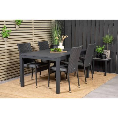 Venture Design Marbella havebord, sort, 100 x 160/240 cm